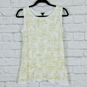 Ann Taylor Sleeveless Peplum Floral Tunic Blouse